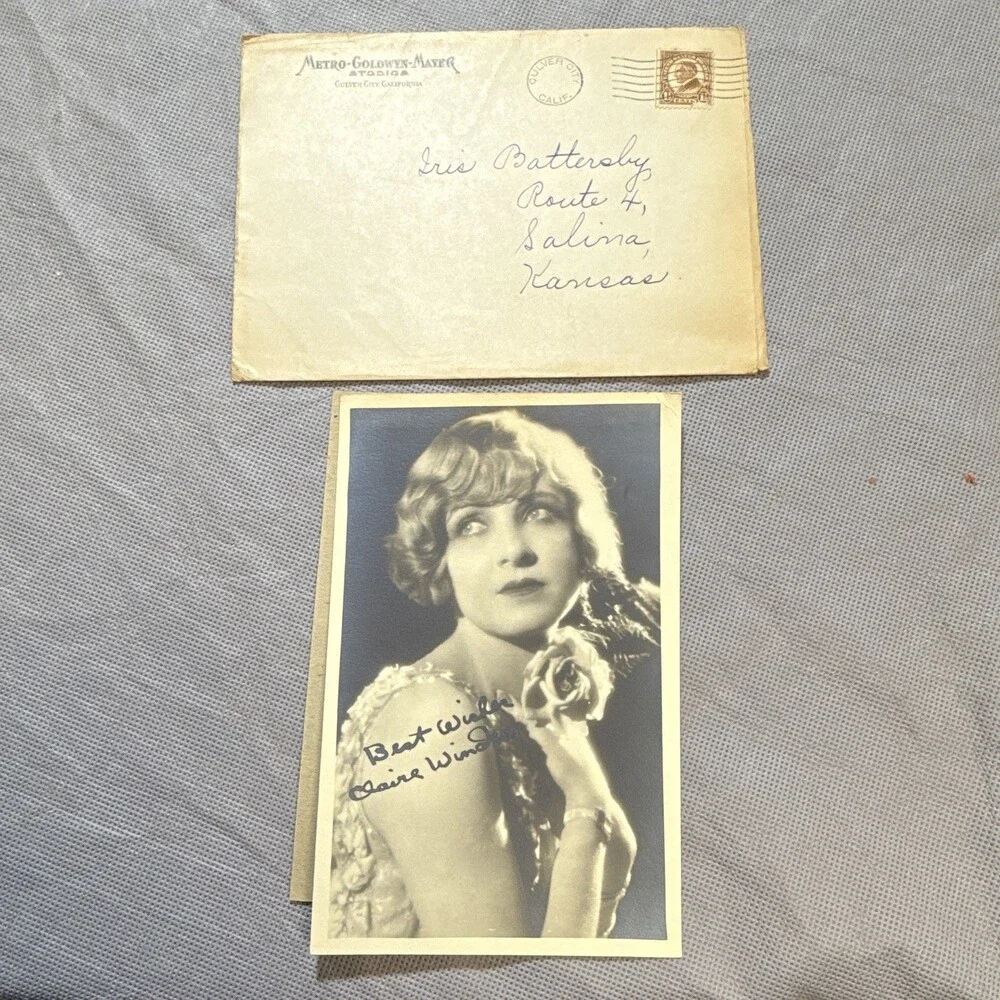 Vintage Claire Windsor Studio Portrait signed Photograph & original envelope